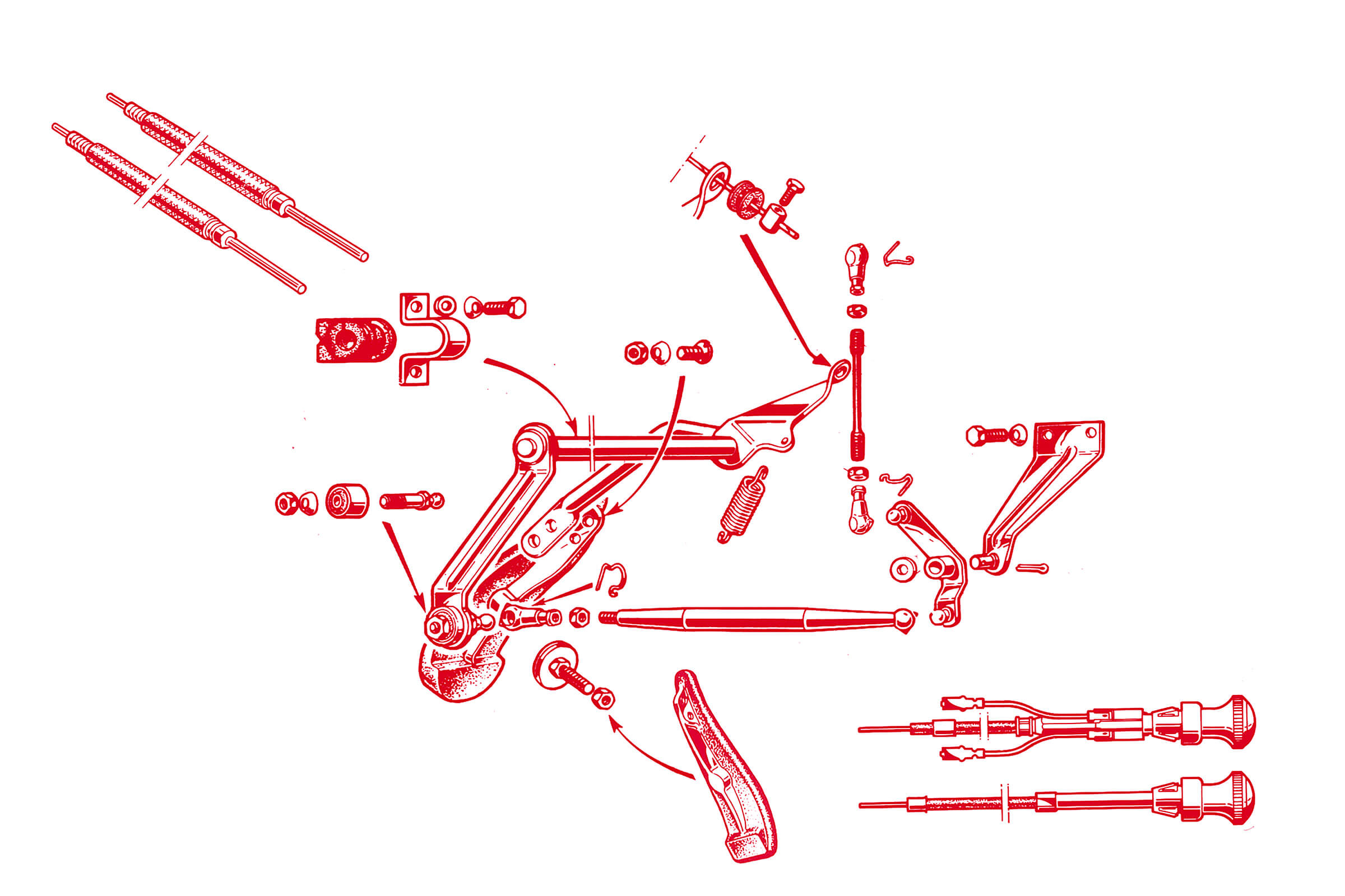 Accelerator & Choke Linkage | Mechanical | 105/115 Series (Shared Parts) | Alfa Romeo Parts Diagram | Alfaholics