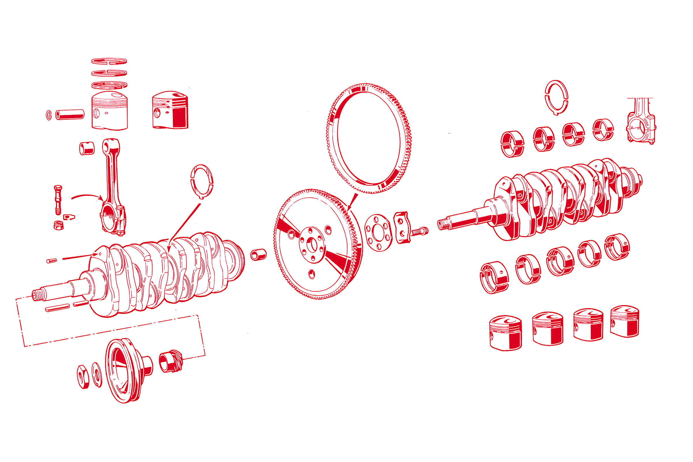 Engine Block Components | Mechanical | 105/115 Series (Shared Parts) | Alfa Romeo Parts Diagram | Alfaholics