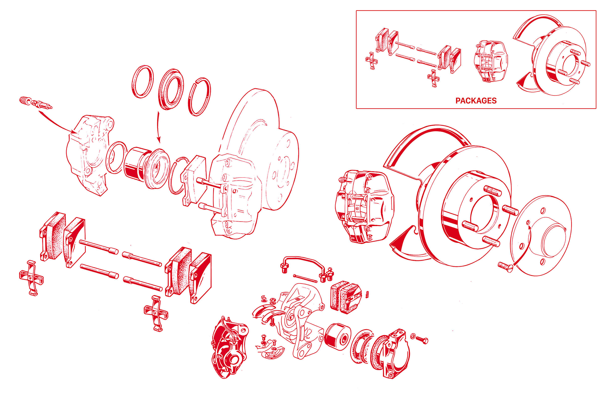 Front Brakes | Mechanical | 105/115 Series (Shared Parts) | Alfa Romeo Parts Diagram | Alfaholics