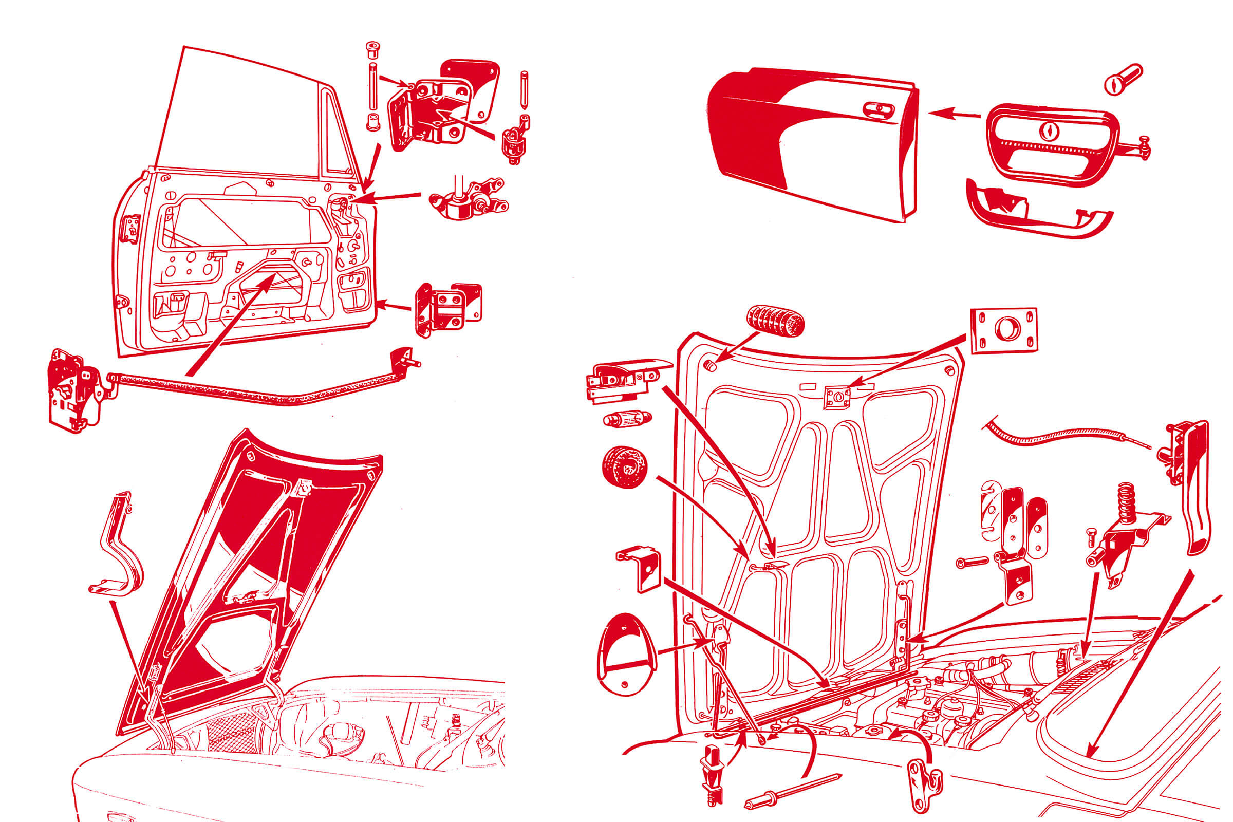 Door & Bonnet Accessories | Body | 105/115 Series GT Diagrams | Alfa Romeo Parts Diagram | Alfaholics