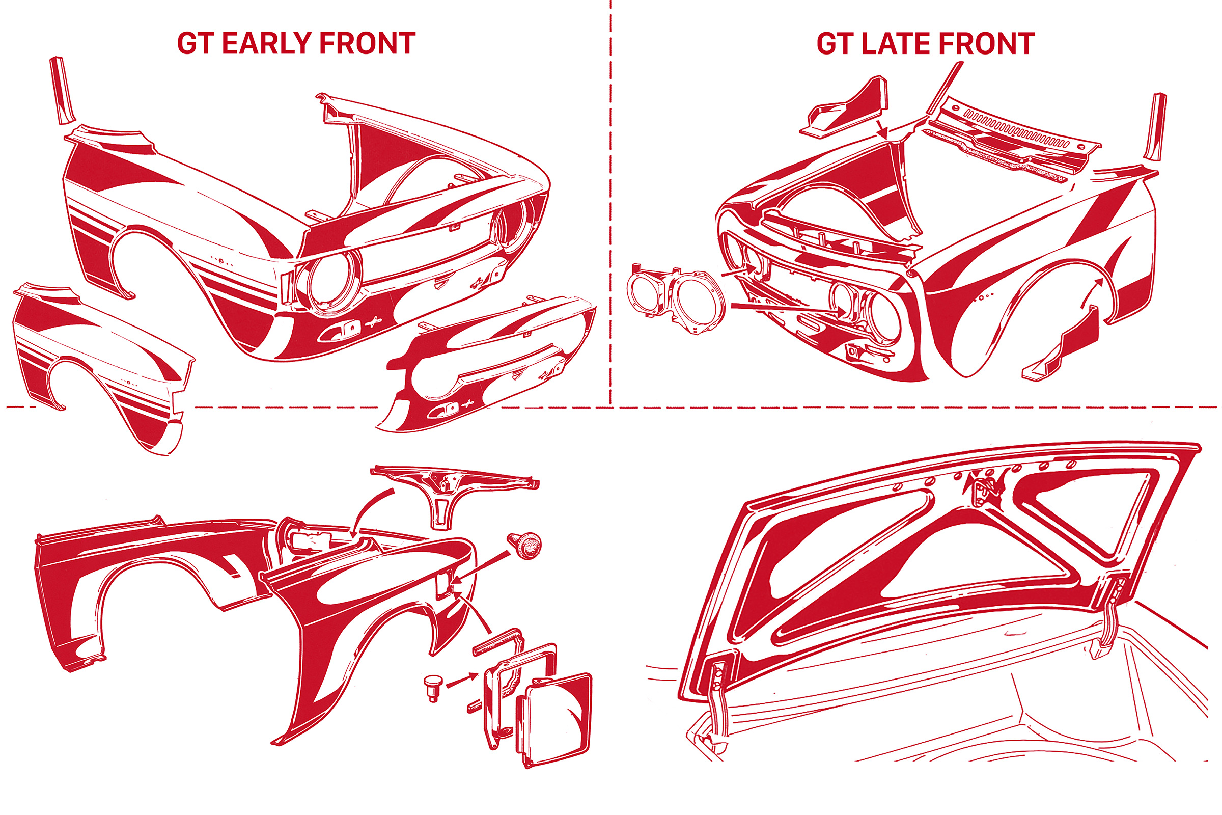 Outer Body Panels | Body | 105/115 Series GT Diagrams | Alfa Romeo Parts Diagram | Alfaholics