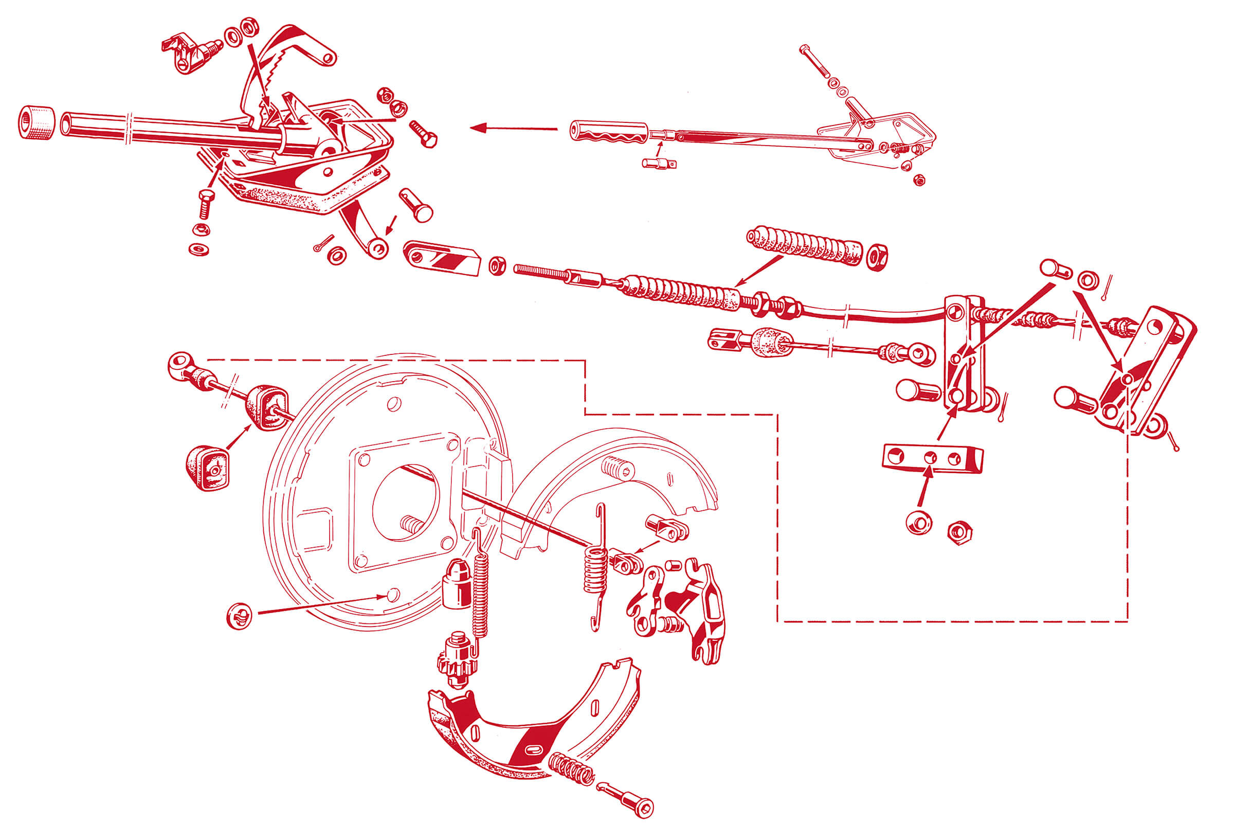 Handbrake / E-Brake | Mechanical | 105/115 Series (Shared Parts) | Alfa Romeo Parts Diagram | Alfaholics