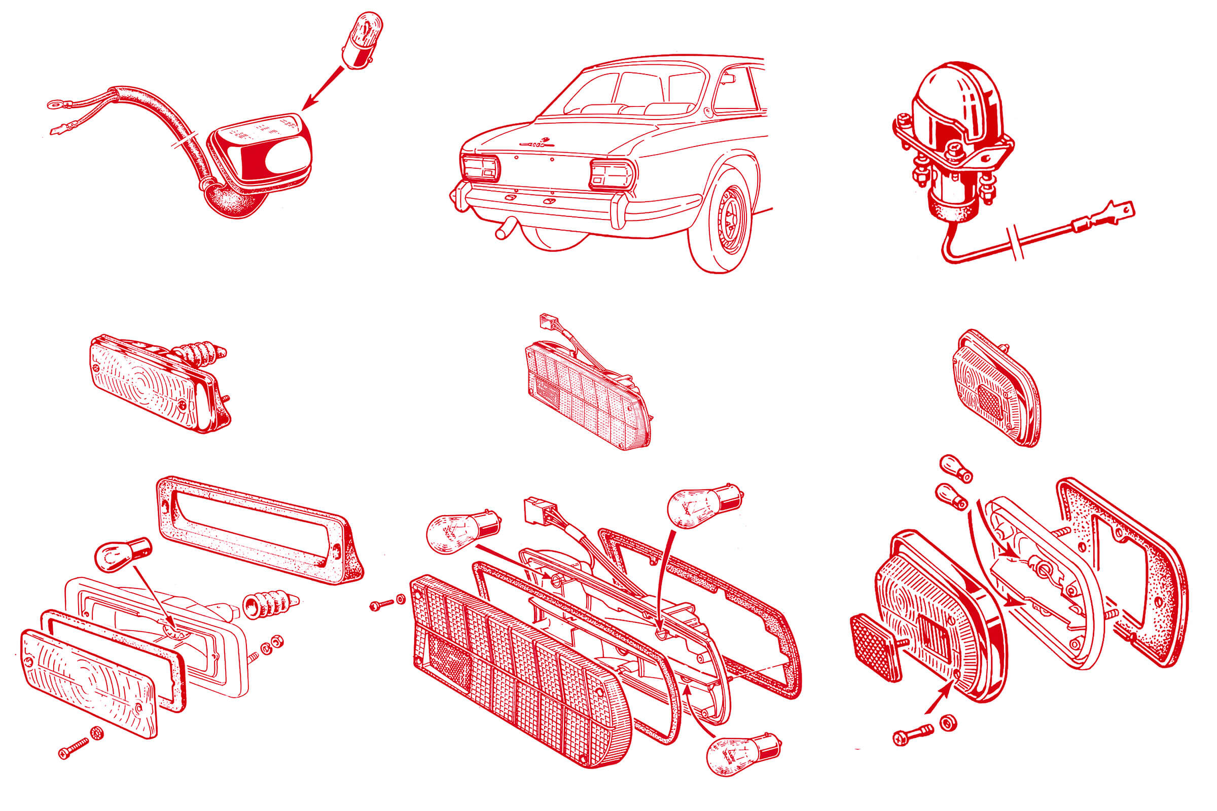 Rear Lights | Electrical | 105/115 Series GT Diagrams | Alfa Romeo Parts Diagram | Alfaholics