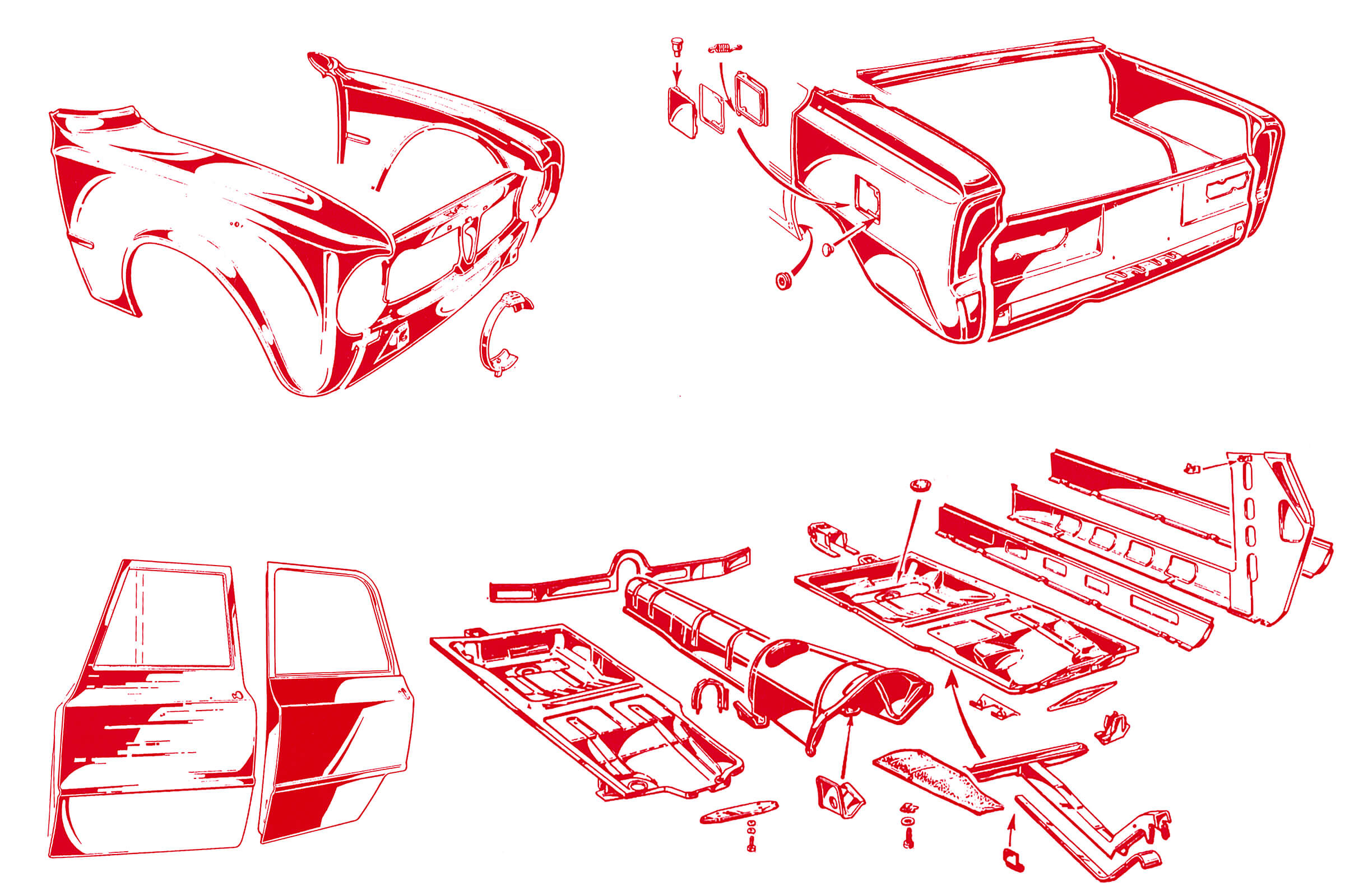 Outer Body Panels | Body | 105/115 Series Saloon Diagrams | Alfa Romeo Parts Diagram | Alfaholics