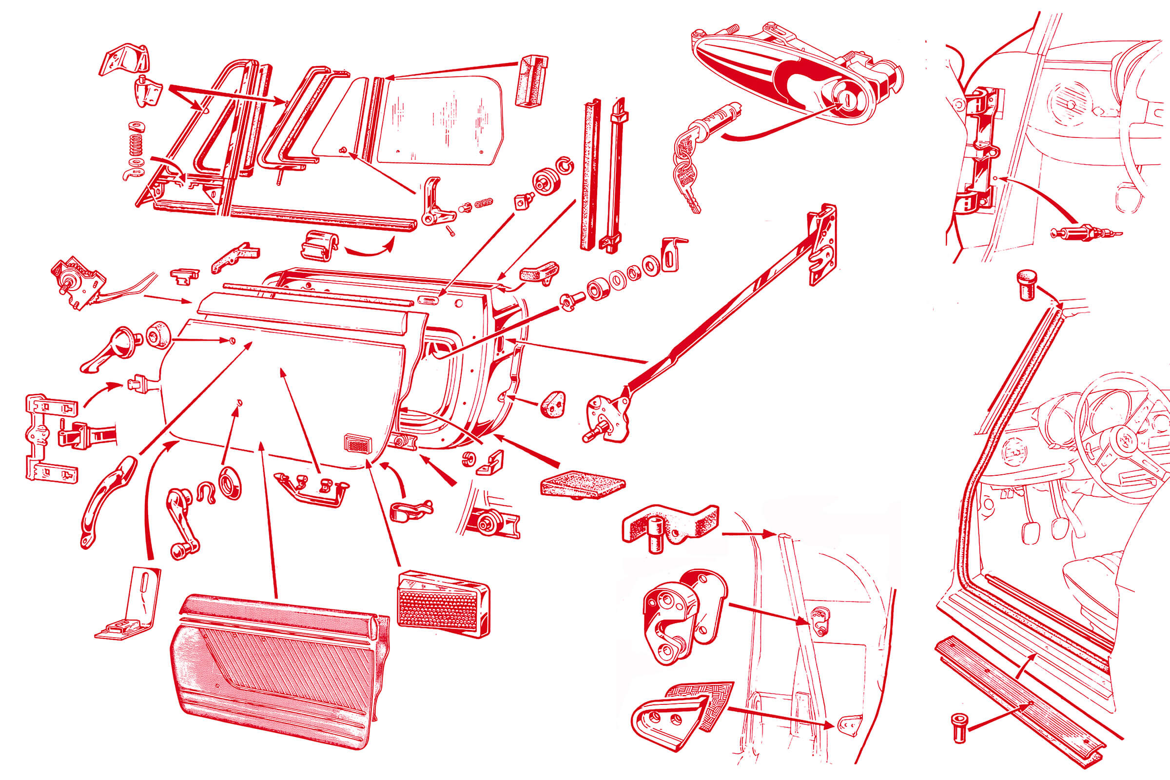 Door | Body | 105/115 Series Spider Diagrams | Alfa Romeo Parts Diagram | Alfaholics