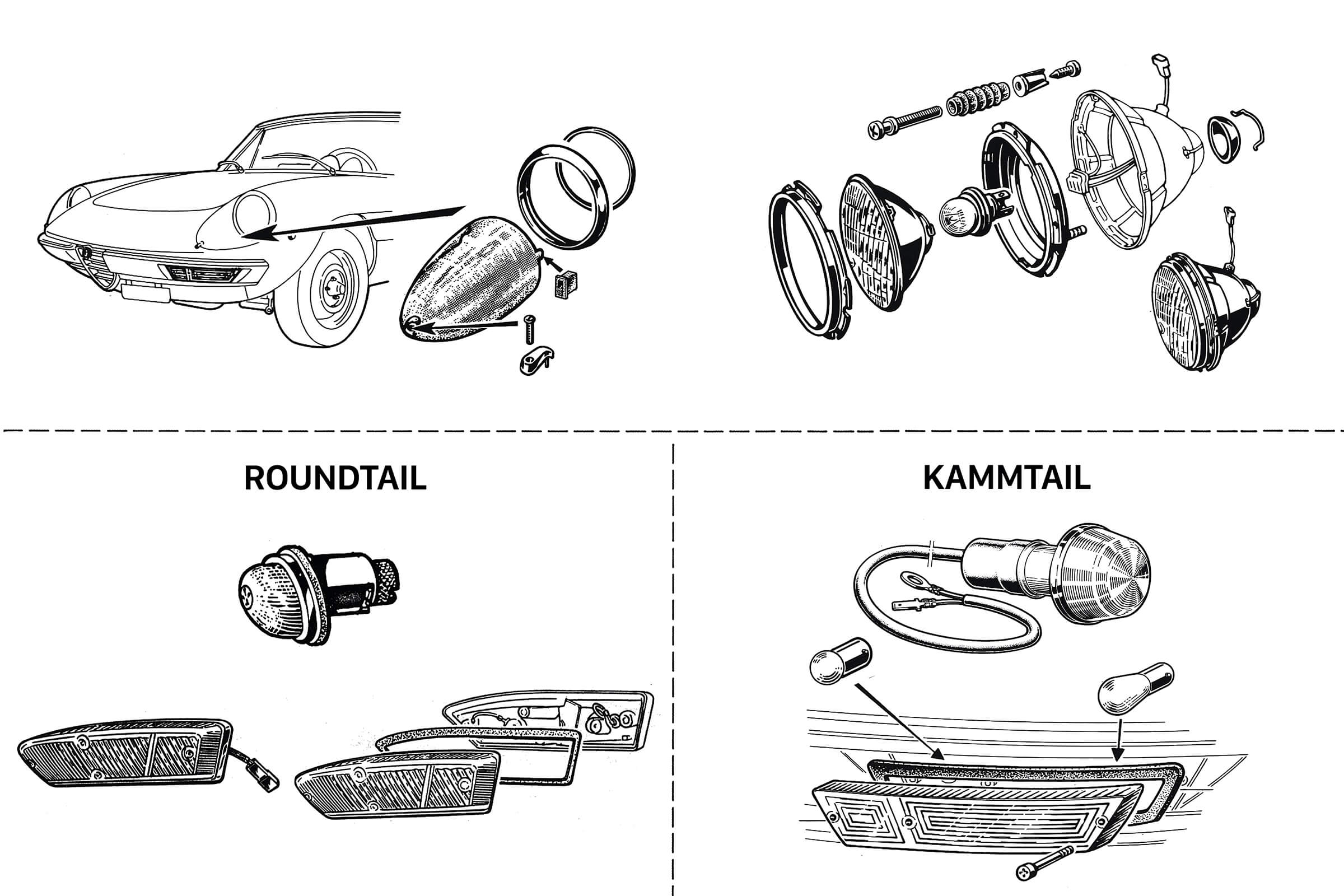 Front & Side Lights | Electrical | 105/115 Series Spider Diagrams | Alfa Romeo Parts Diagram | Alfaholics