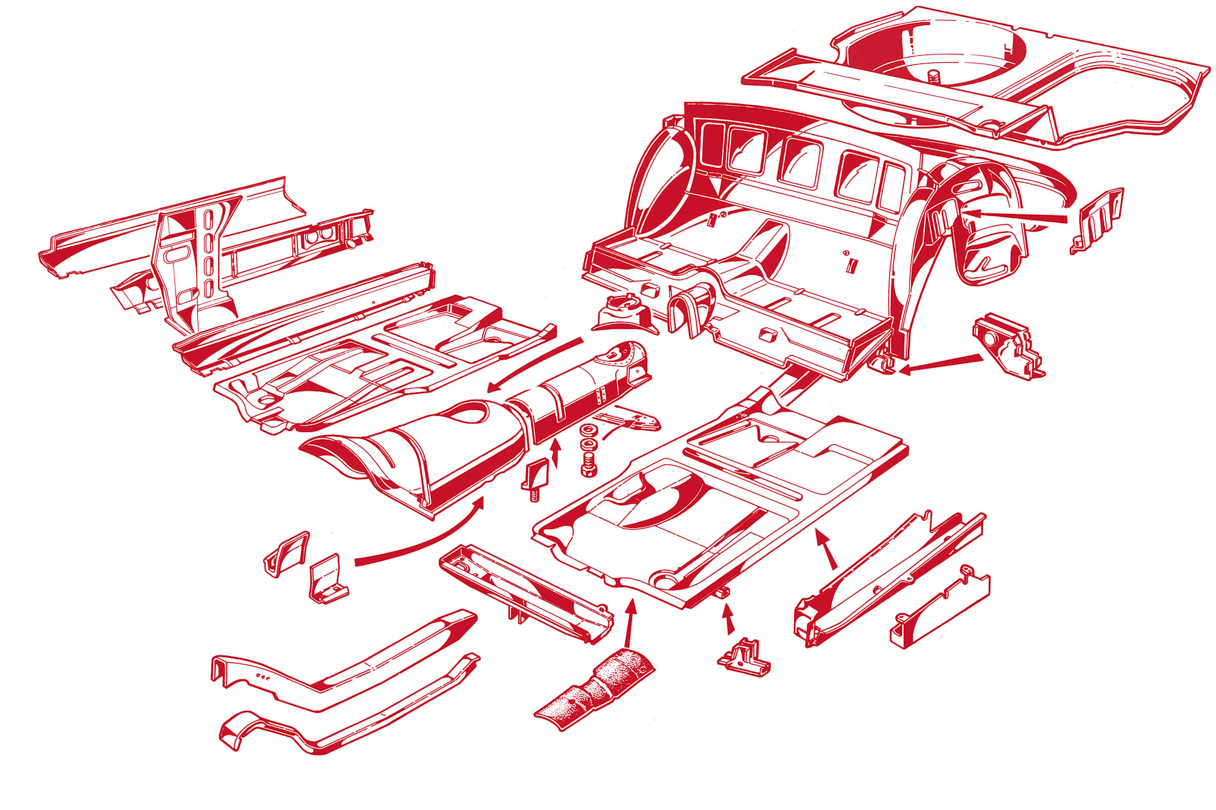 Chassis Floor Pan Panels | Body | 105/115 Series Spider Diagrams | Alfa Romeo Parts Diagram | Alfaholics