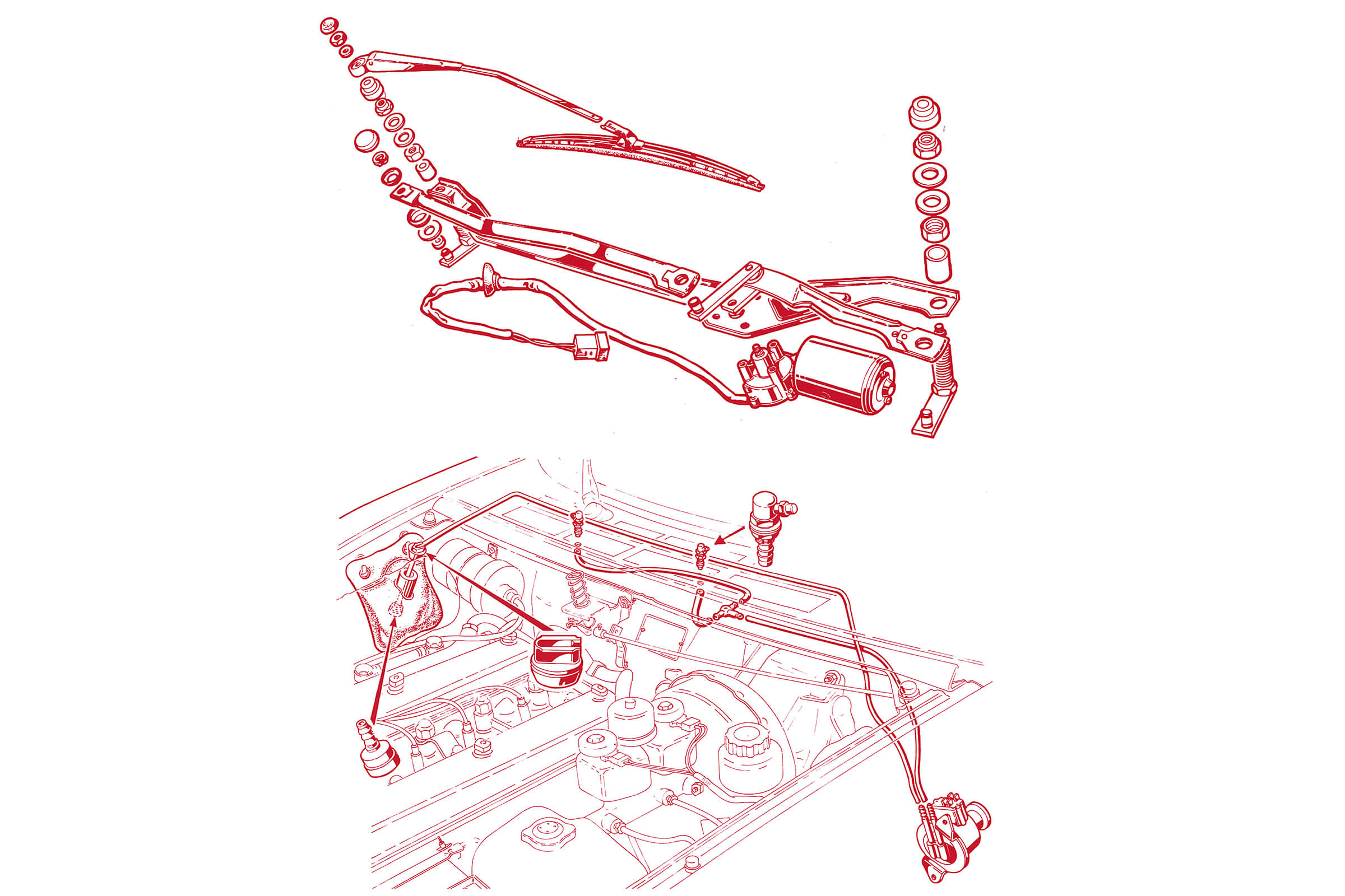 Wiper System | Electrical | 105/115 Series Spider Diagrams | Alfa Romeo Parts Diagram | Alfaholics