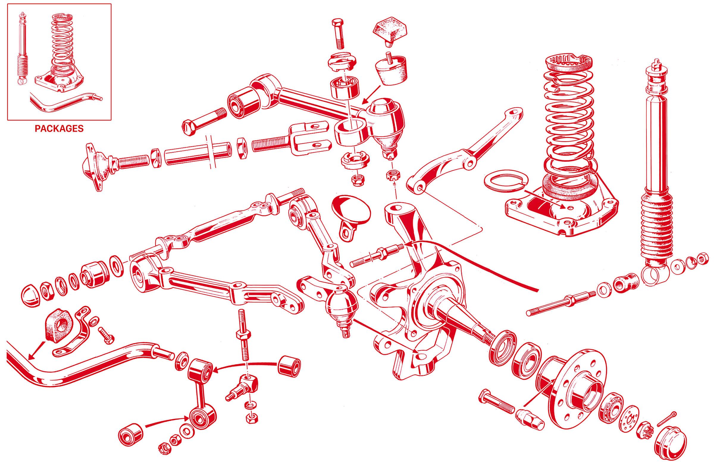 Front Suspension | Mechanical | 105/115 Series (Shared Parts) | Alfa Romeo Parts Diagram | Alfaholics