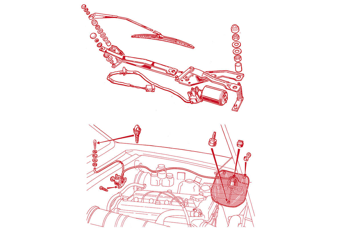 Wiper System | Electrical | 105/115 Series GT Diagrams | Alfa Romeo Parts Diagram | Alfaholics