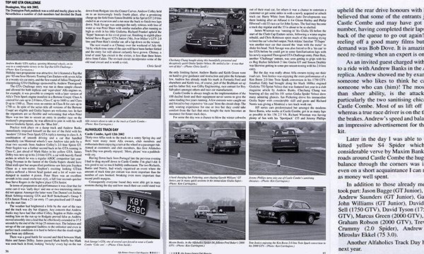 Alfaholics Victorious in GTA Challenge! Donington Park – May 2002